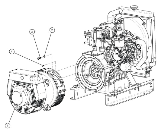 Isuzu Stamford (Cummins) 9kW Generator Assembly Parts for MAXI-HEAT MH500iQ (14-000001 to 14-999999) by Allmand