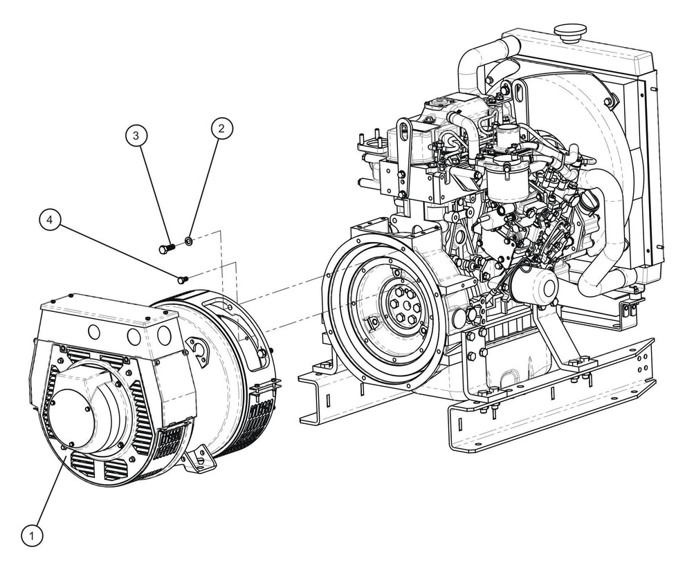 Isuzu Stamford (Cummins) 9kW Generator Assembly Parts for MAXI-HEAT MH500iQ (14-000001 to 14-999999) by Allmand