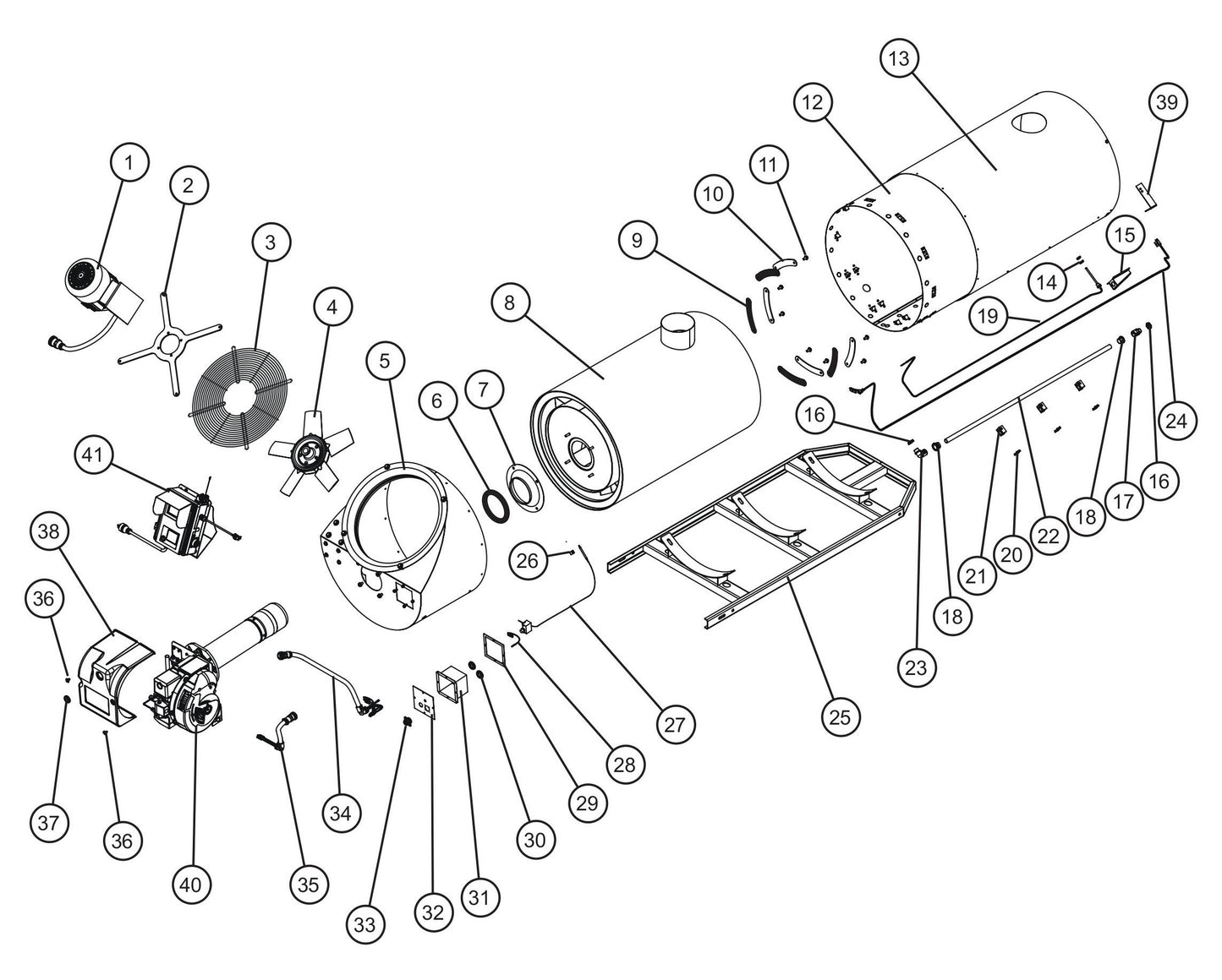 MH500iQ Heating Unit Assembly Parts for MAXI-HEAT MH500iQ (14-000001 to 14-999999) by Allmand