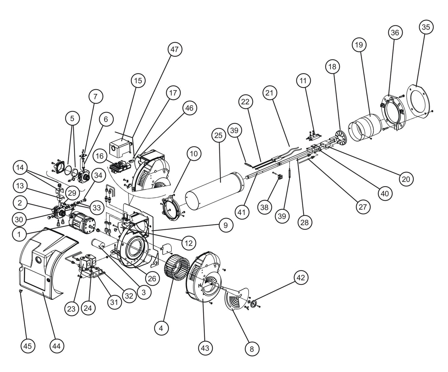 MH500iQ Burner Assembly Parts for MAXI-HEAT MH500iQ (14-000001 to 14-999999) by Allmand