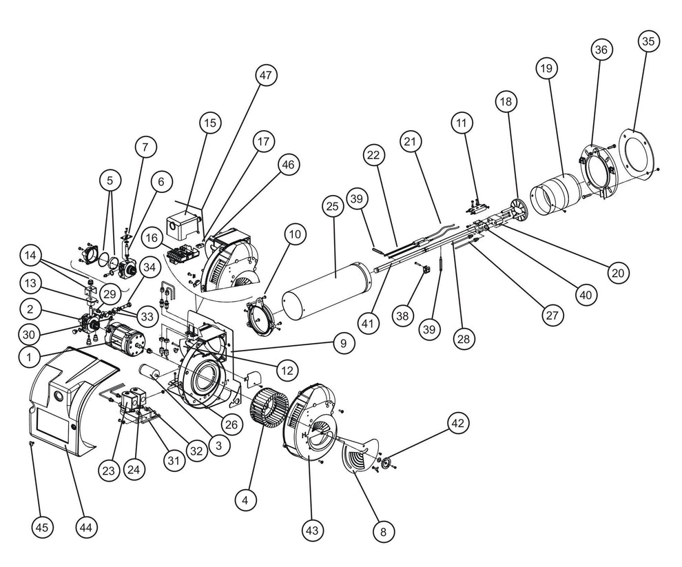 MH500iQ Burner Assembly Parts for MAXI-HEAT MH500iQ (14-000001 to 14-999999) by Allmand