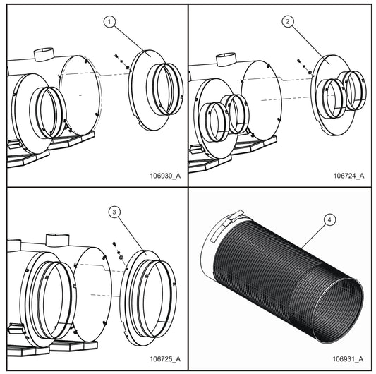 MH500iQ Strap and Clamp Ducting Group Assembly Parts for MAXI-HEAT MH500iQ (14-000001 to 14-999999) by Allmand