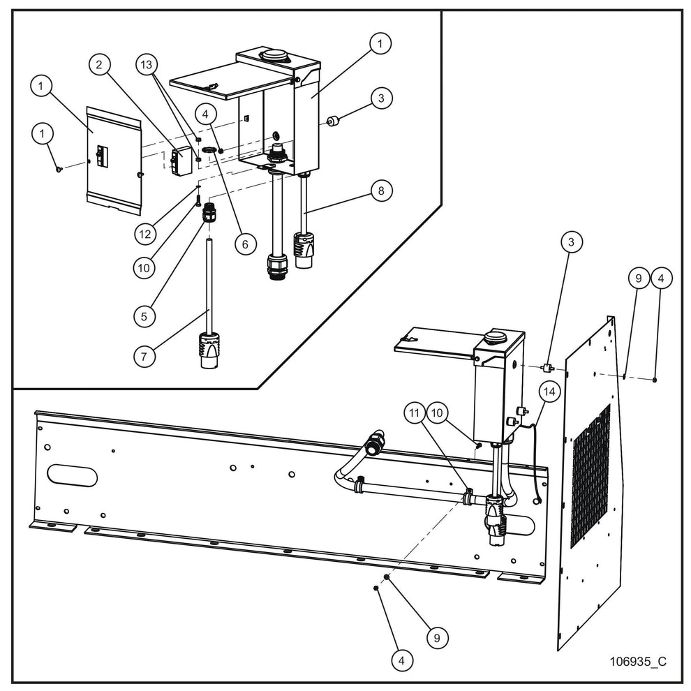 Outlet Box Group (1 of 3) Assembly Parts for MAXI-HEAT MH500iQ (14-000001 to 14-999999) by Allmand