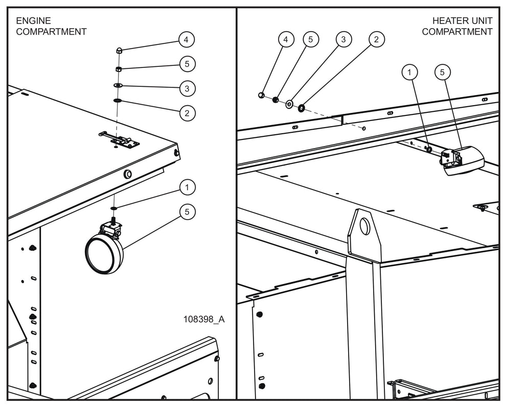 Interior Work Lights Assembly Parts for MAXI-HEAT MH500iQ (14-000001 to 14-999999) by Allmand
