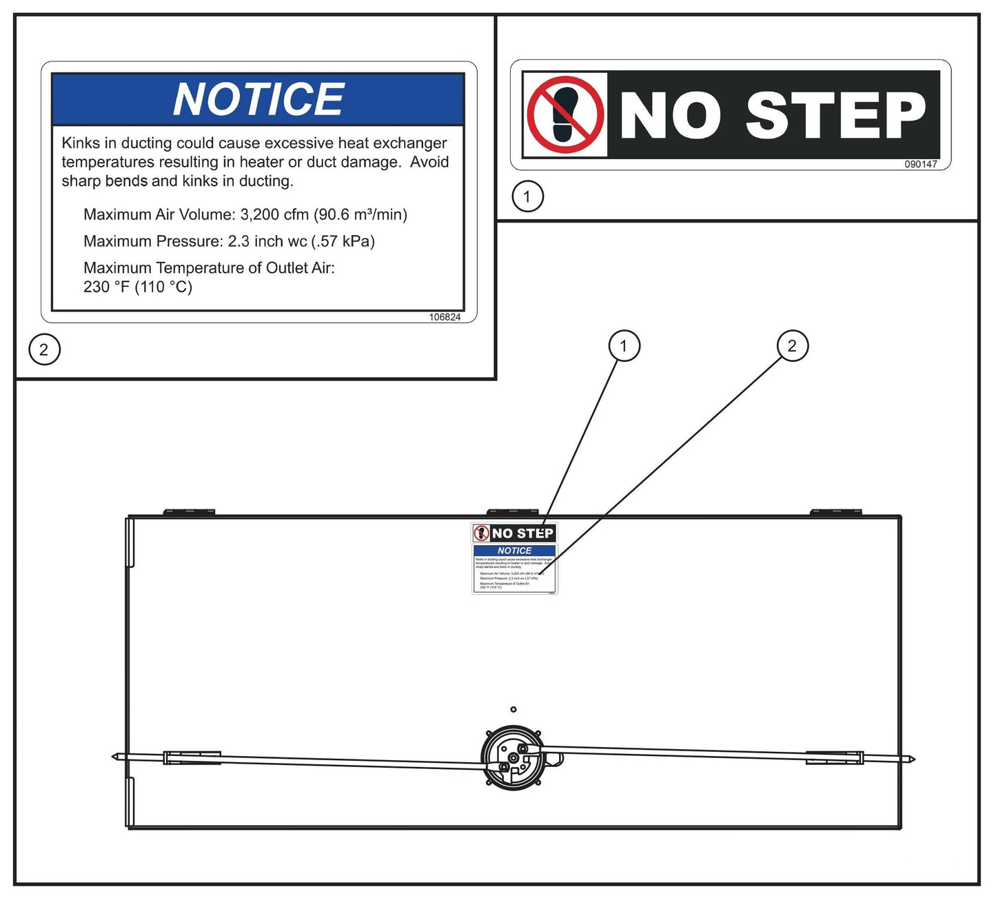MH500iQ Left Door Decals Assembly Parts for MAXI-HEAT MH500iQ (14-000001 to 14-999999) by Allmand