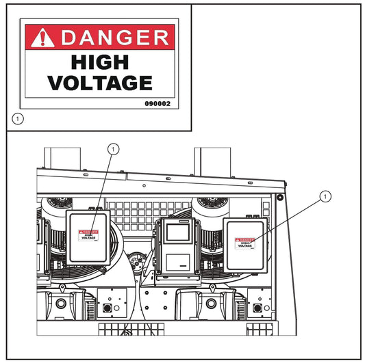 MH500iQ Junction Box Decals Assembly Parts for MAXI-HEAT MH500iQ (14-000001 to 14-999999) by Allmand
