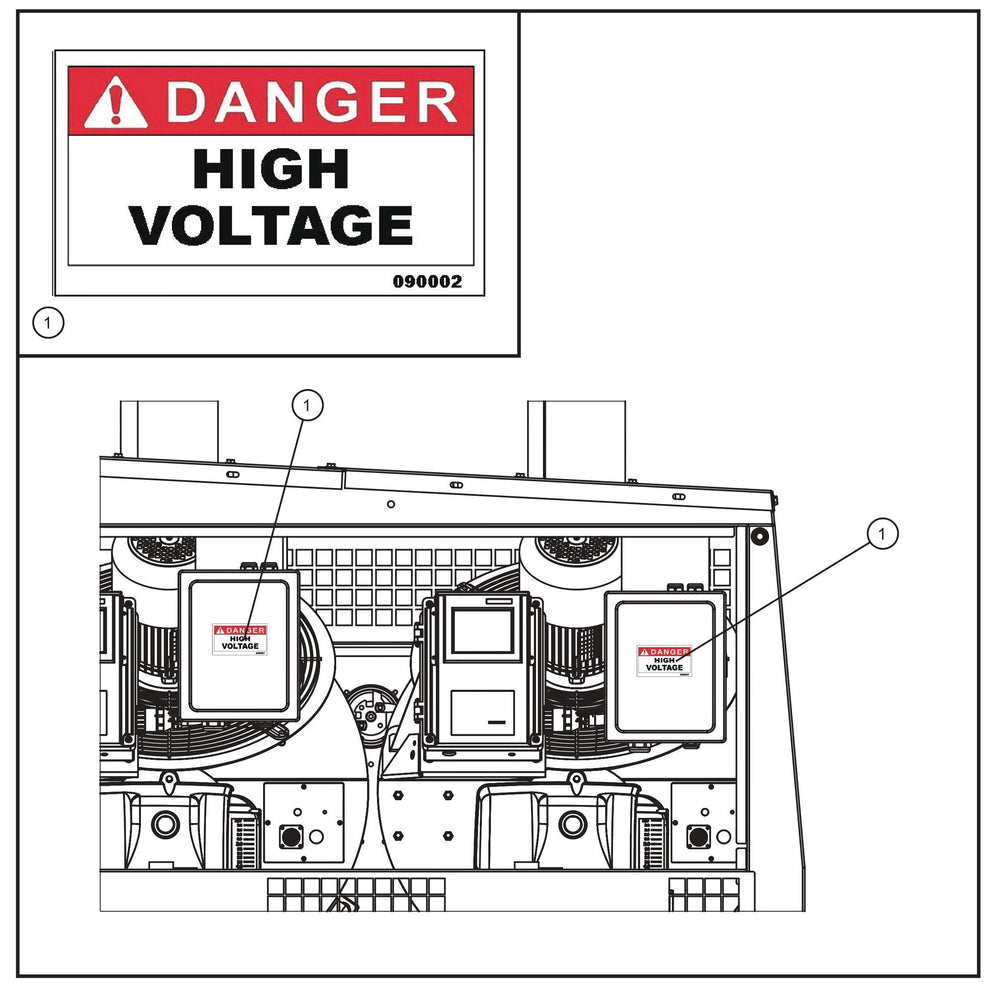 MH500iQ Junction Box Decals Assembly Parts for MAXI-HEAT MH500iQ (14-000001 to 14-999999) by Allmand