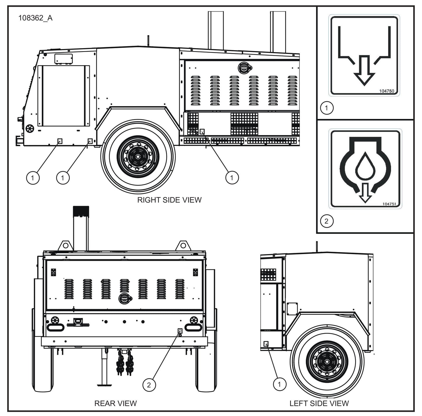 MH500iQ FCS Decals Assembly Parts for MAXI-HEAT MH500iQ (14-000001 to 14-999999) by Allmand