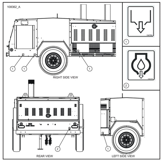 MH500iQ FCS Decals Assembly Parts for MAXI-HEAT MH500iQ (14-000001 to 14-999999) by Allmand