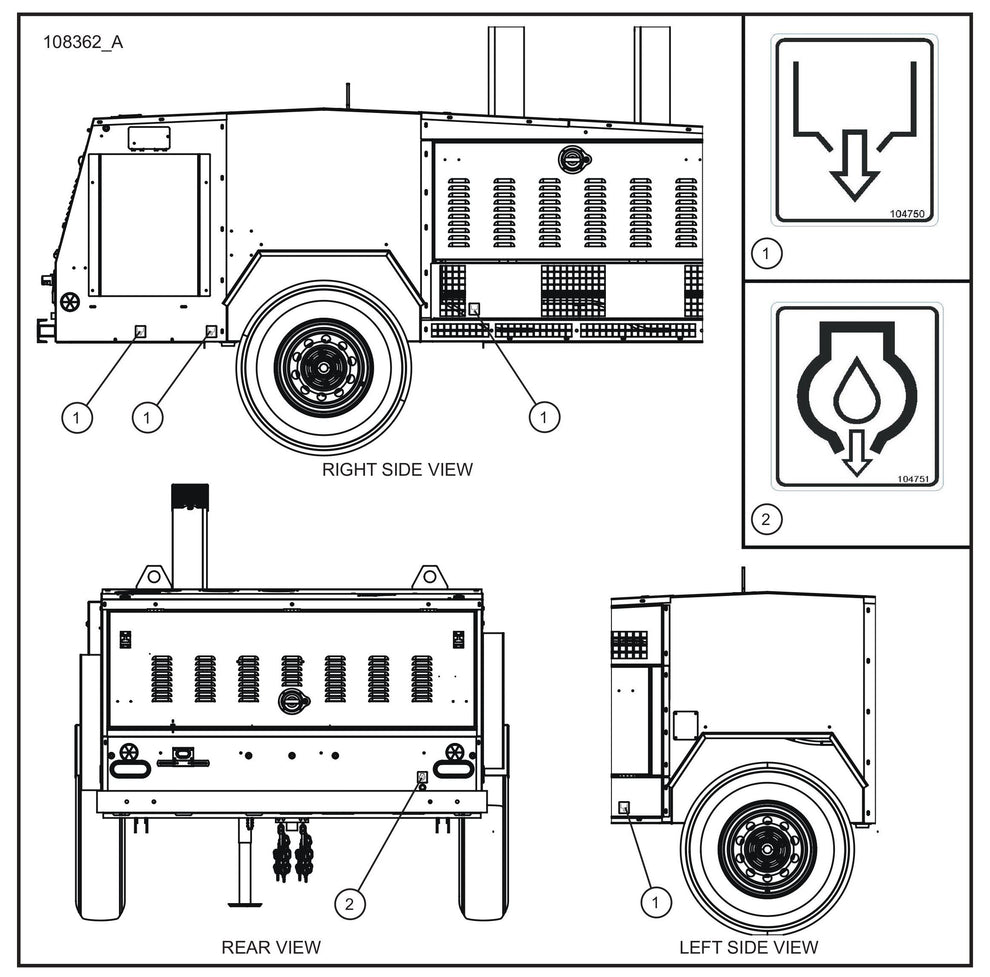 MH500iQ FCS Decals Assembly Parts for MAXI-HEAT MH500iQ (14-000001 to 14-999999) by Allmand