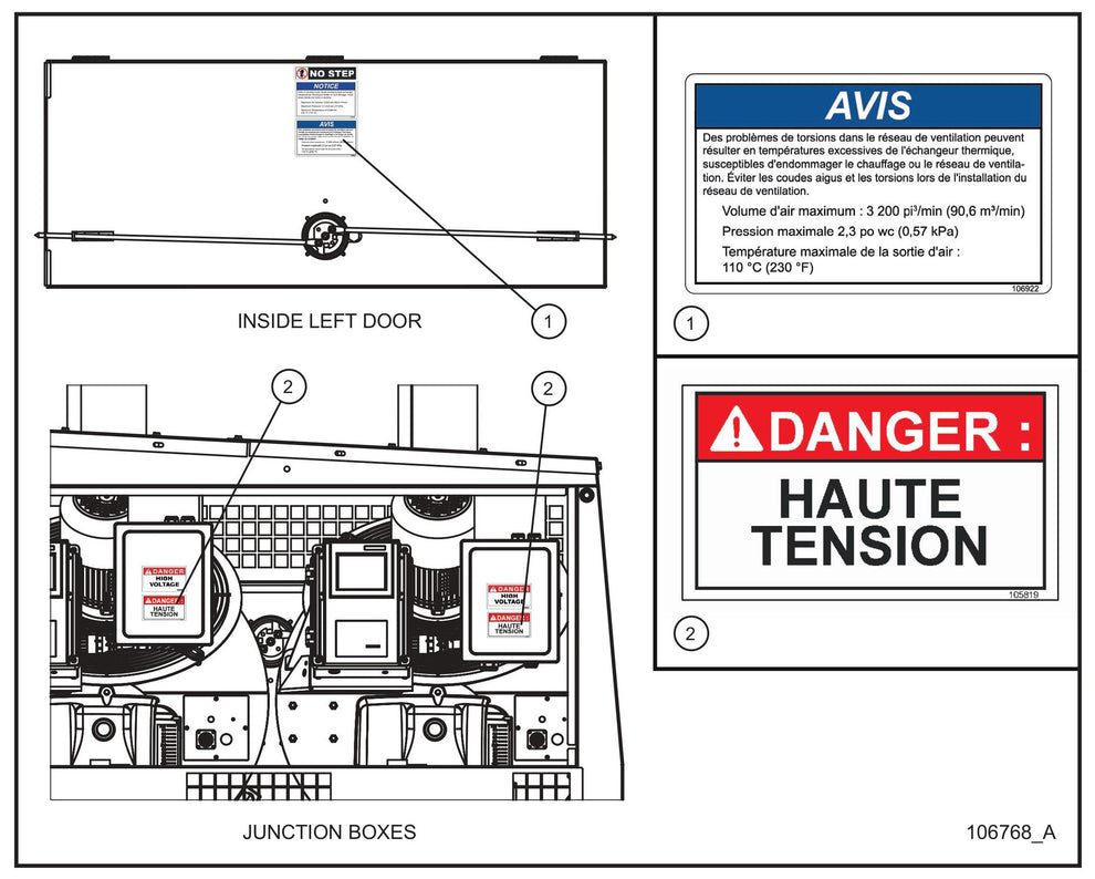 MH500iQ CSA Left Door and Junction Box Decals Assembly Parts for MAXI-HEAT MH500iQ (14-000001 to 14-999999) by Allmand