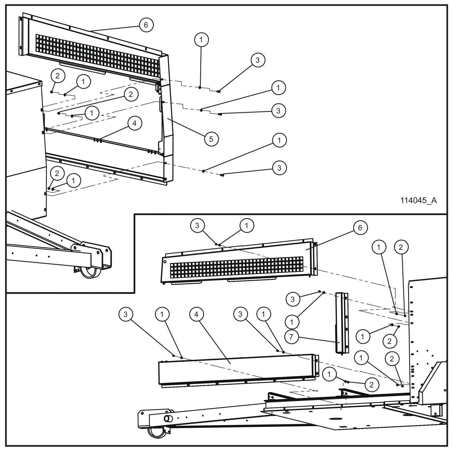 New Rail Mount Left Door Group (1 of 3) Assembly Parts for MAXI-HEAT MH500iQ (14-000001 to 14-999999) by Allmand