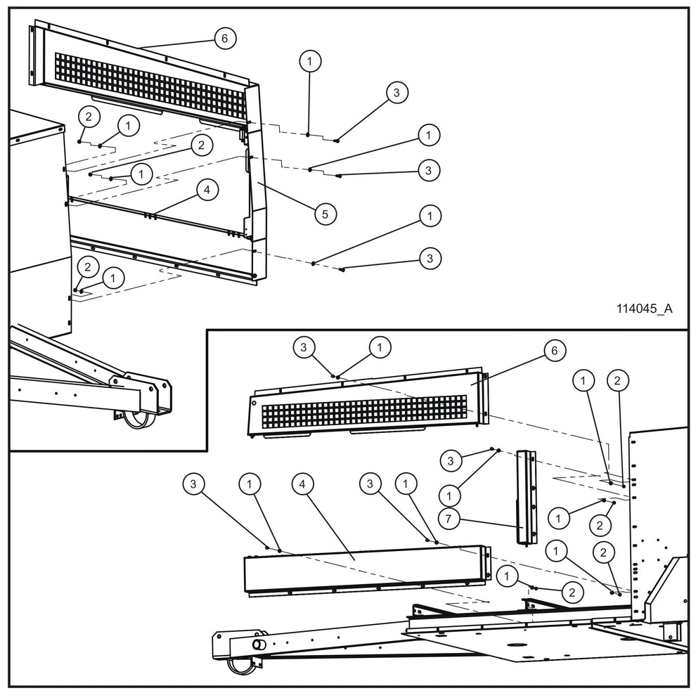 New Rail Mount Left Door Group (1 of 3) Assembly Parts for MAXI-HEAT MH500iQ (14-000001 to 14-999999) by Allmand