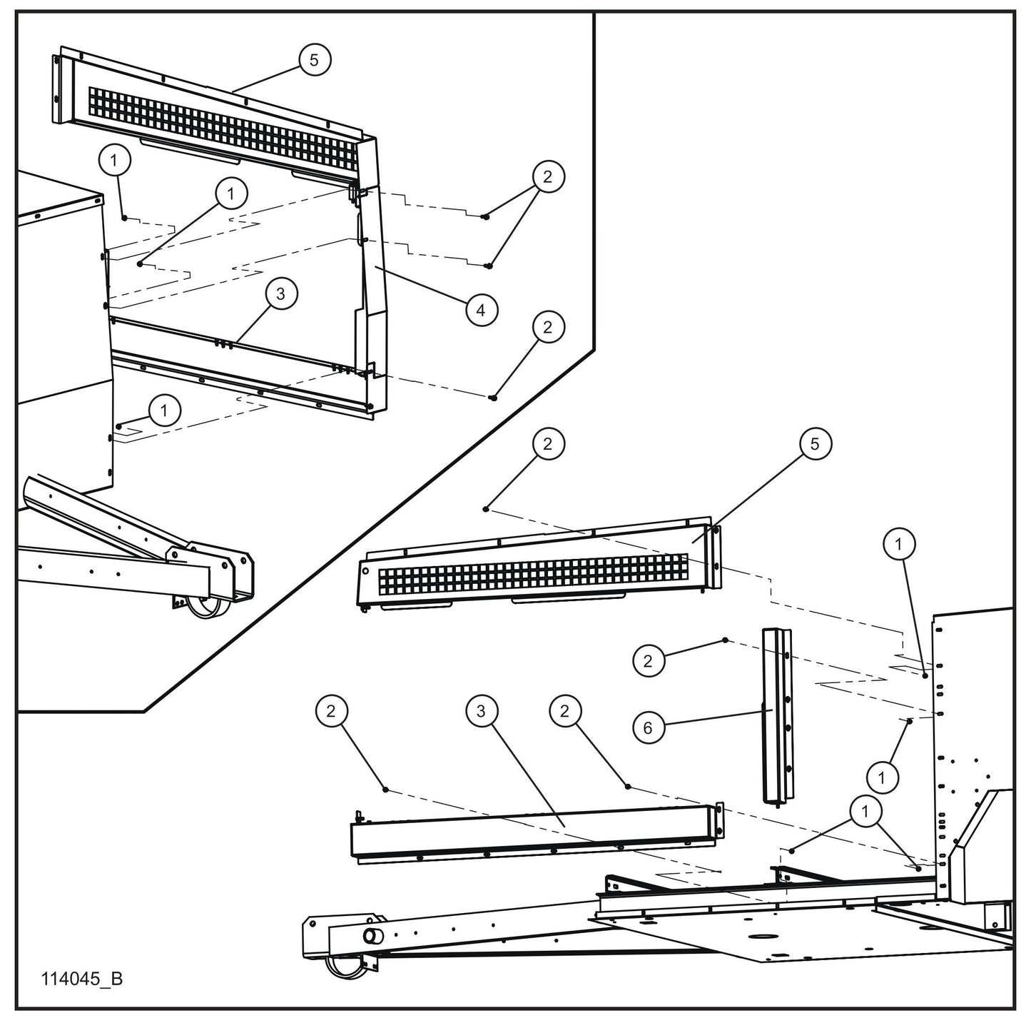 20” Duct Left Door Group (1 of 3) Assembly Parts for MAXI-HEAT MH500iQ (14-000001 to 14-999999) by Allmand