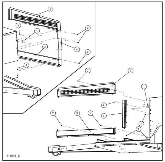 20” Duct Left Door Group (1 of 3) Assembly Parts for MAXI-HEAT MH500iQ (14-000001 to 14-999999) by Allmand