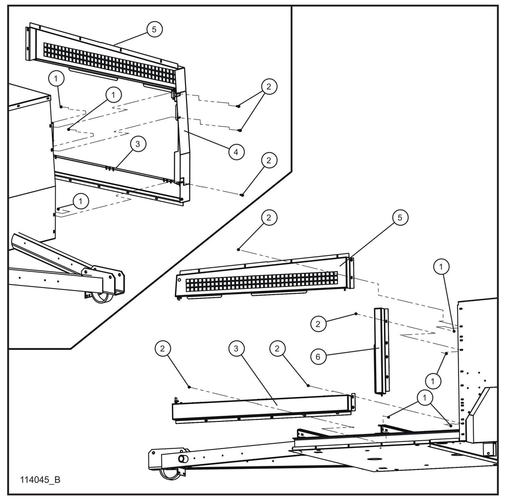 20” Duct Left Door Group (1 of 3) Assembly Parts for MAXI-HEAT MH500iQ (14-000001 to 14-999999) by Allmand