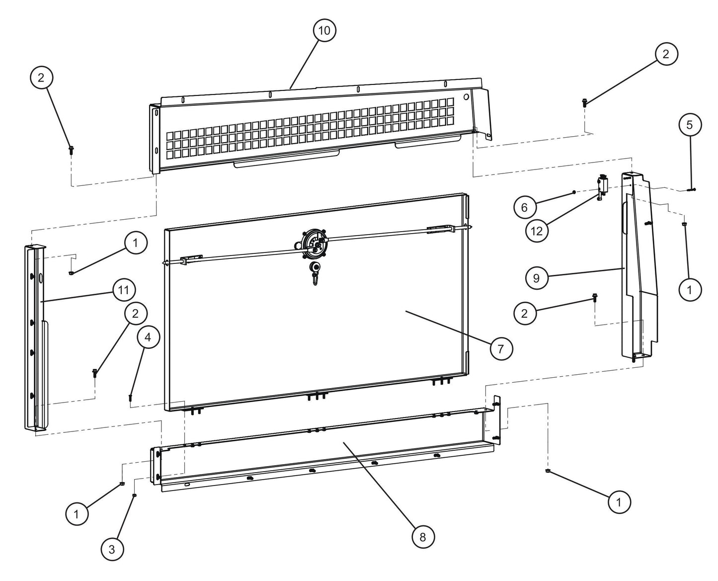 20” Duct Left Door Group (3 of 3) Assembly Parts for MAXI-HEAT MH500iQ (14-000001 to 14-999999) by Allmand