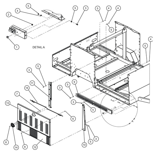 Right Door Group (1 of 3) Assembly Parts for MAXI-HEAT MH500iQ (14-000001 to 14-999999) by Allmand