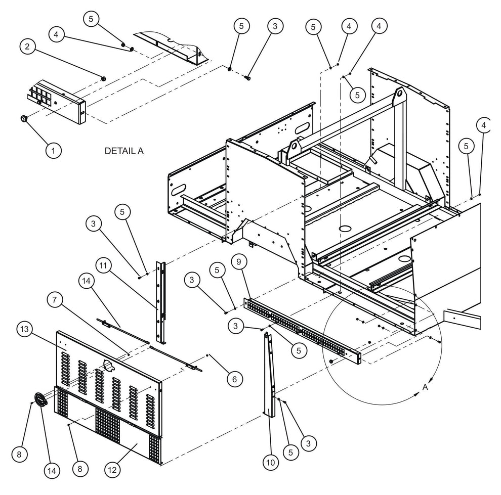Right Door Group (1 of 3) Assembly Parts for MAXI-HEAT MH500iQ (14-000001 to 14-999999) by Allmand