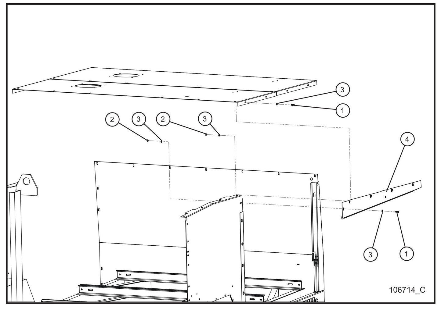 Right Door Group (2 of 3) Assembly Parts for MAXI-HEAT MH500iQ (14-000001 to 14-999999) by Allmand