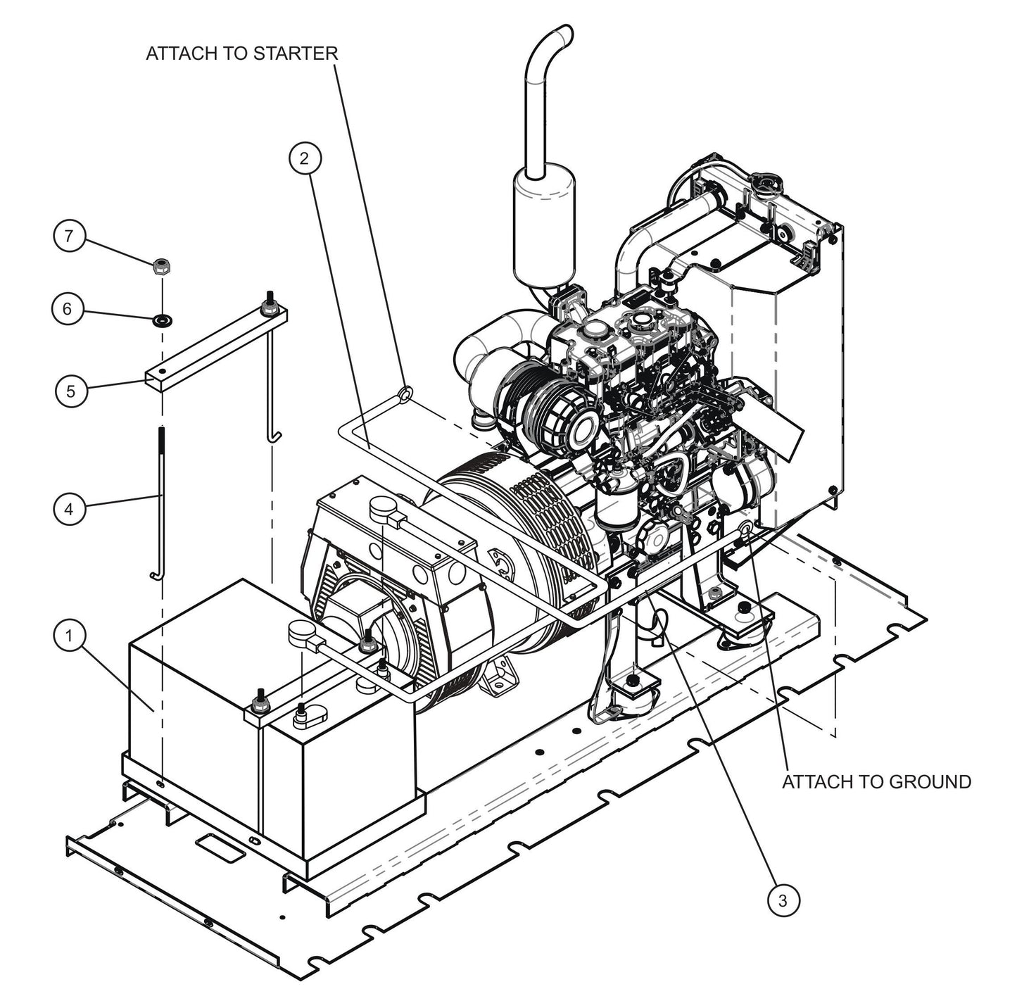 Battery Install Group Assembly Parts for MAXI-HEAT MH500iQ (14-000001 to 14-999999) by Allmand