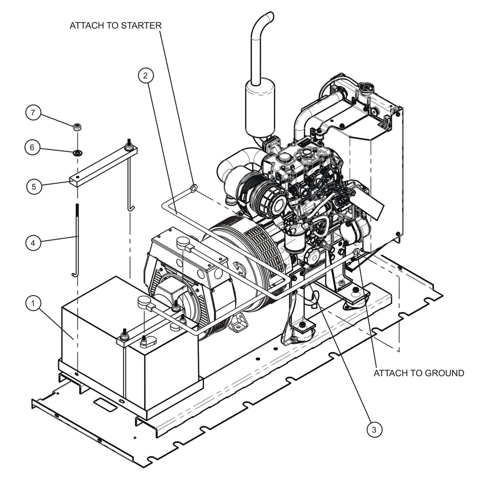 Battery Install Group Assembly Parts for MAXI-HEAT MH500iQ (14-000001 to 14-999999) by Allmand