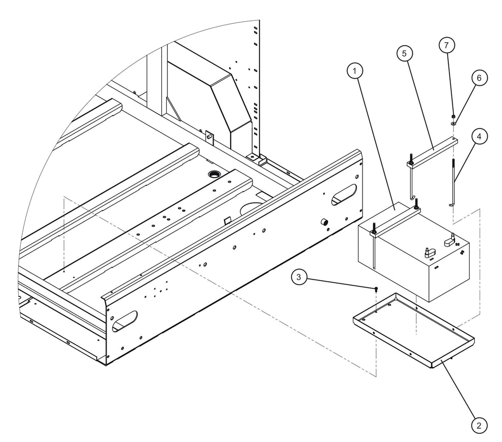 Non-FCS Battery Tray Install Group Assembly Parts for MAXI-HEAT MH500iQ (14-000001 to 14-999999) by Allmand