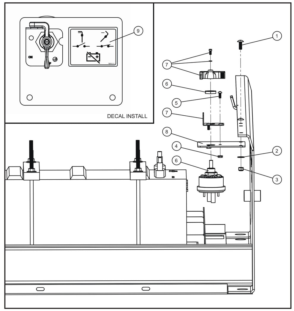 Battery Disconnect Assembly Parts for MAXI-HEAT MH500iQ (14-000001 to 14-999999) by Allmand