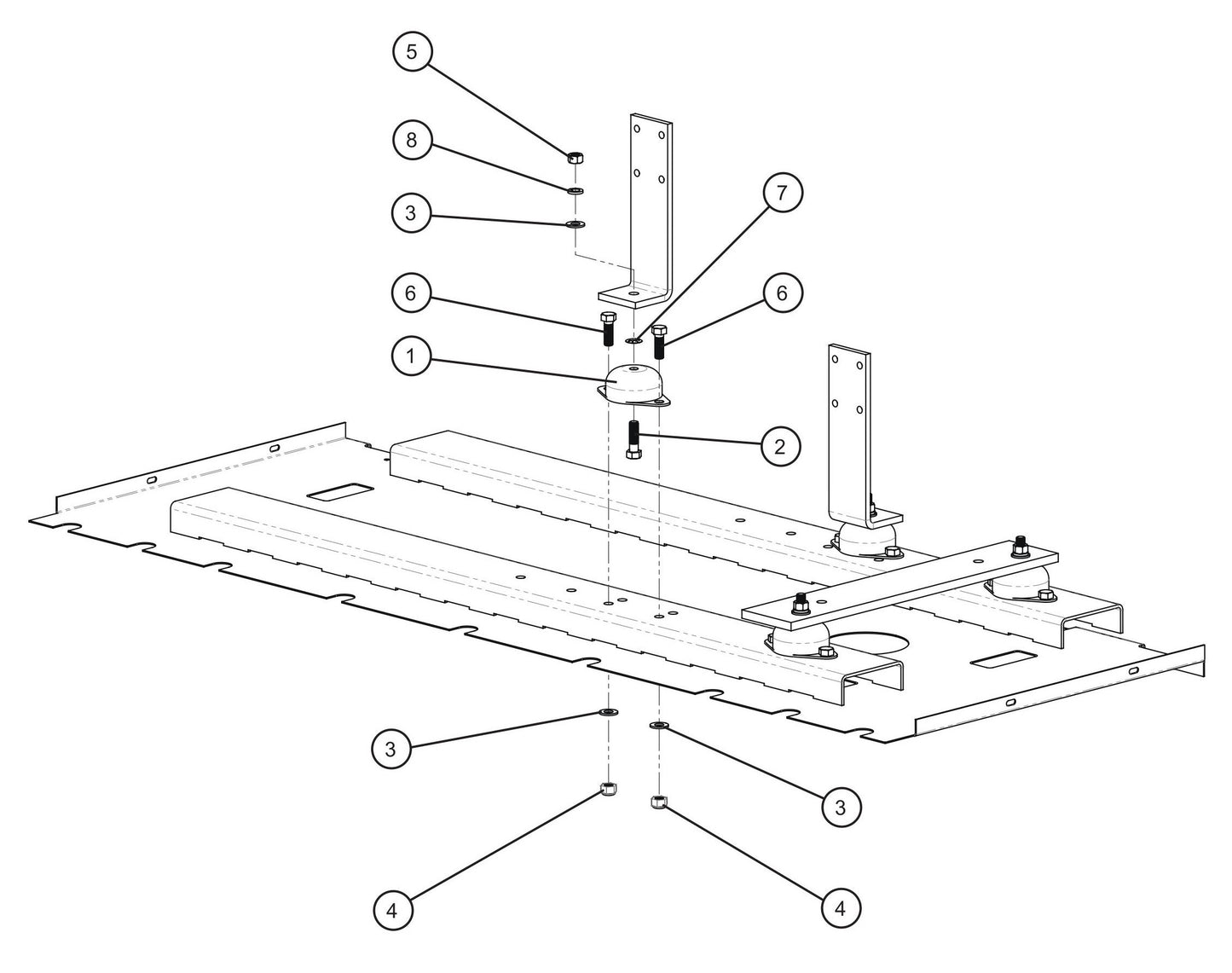 Engine Isolator Mounts Assembly Parts for MAXI-HEAT MH500iQ (14-000001 to 14-999999) by Allmand