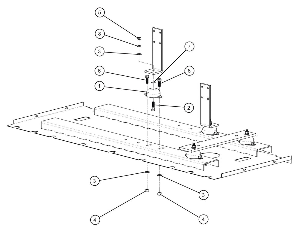 Engine Isolator Mounts Assembly Parts for MAXI-HEAT MH500iQ (14-000001 to 14-999999) by Allmand