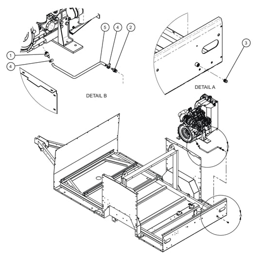 CAT C1.5 Remote Oil Drain Group Assembly Parts for MAXI-HEAT MH500iQ (14-000001 to 14-999999) by Allmand