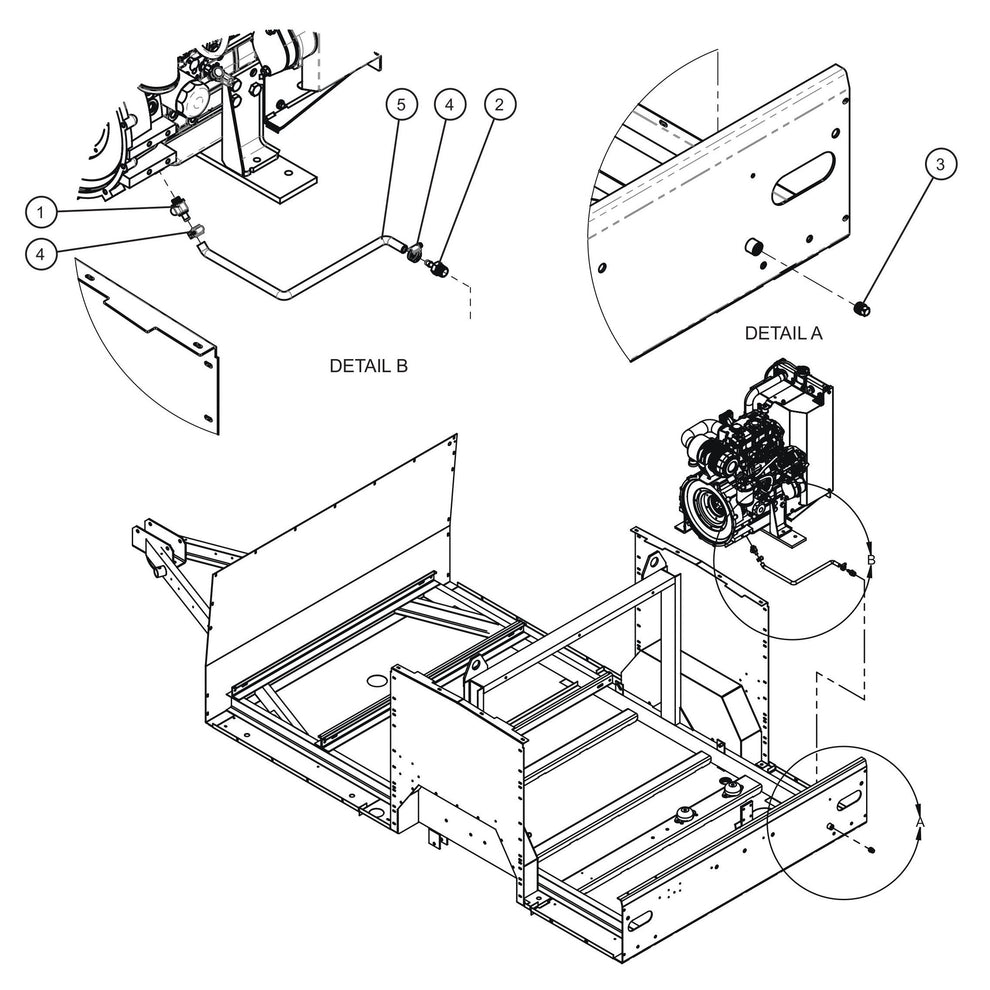 CAT C1.5 Remote Oil Drain Group Assembly Parts for MAXI-HEAT MH500iQ (14-000001 to 14-999999) by Allmand