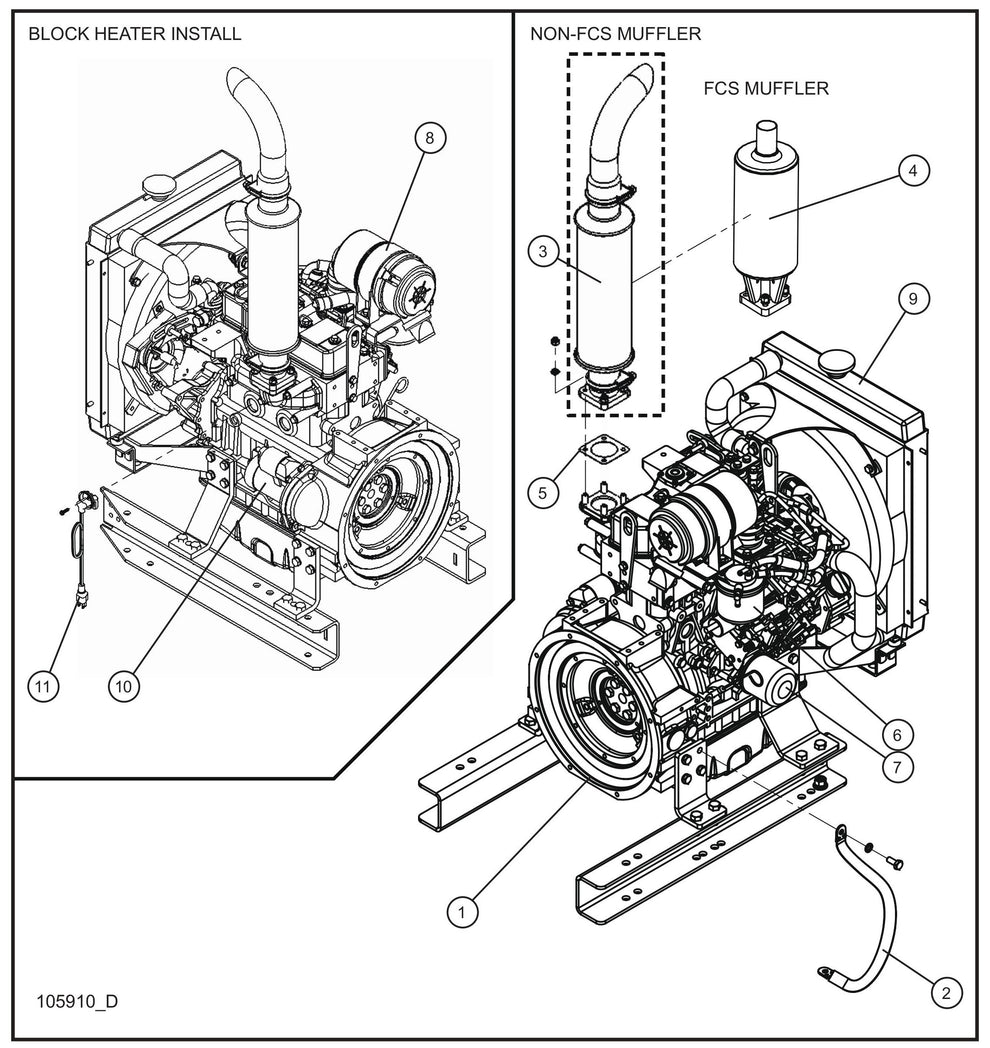 Isuzu 3CE1 Engine Assembly Group Parts for MAXI-HEAT MH500iQ (14-000001 to 14-999999) by Allmand