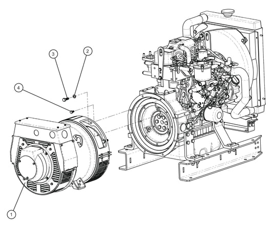 Isuzu Stamford (Cummins) 9kW Generator Assembly Parts for MAXI-HEAT MH500iQ (0001MH16 TO 9999MH16) by allmand
