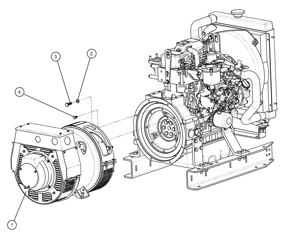 Isuzu Stamford (Cummins) 9kW Generator Assembly Parts for MAXI-HEAT MH500iQ (0001MH16 TO 9999MH16) by allmand