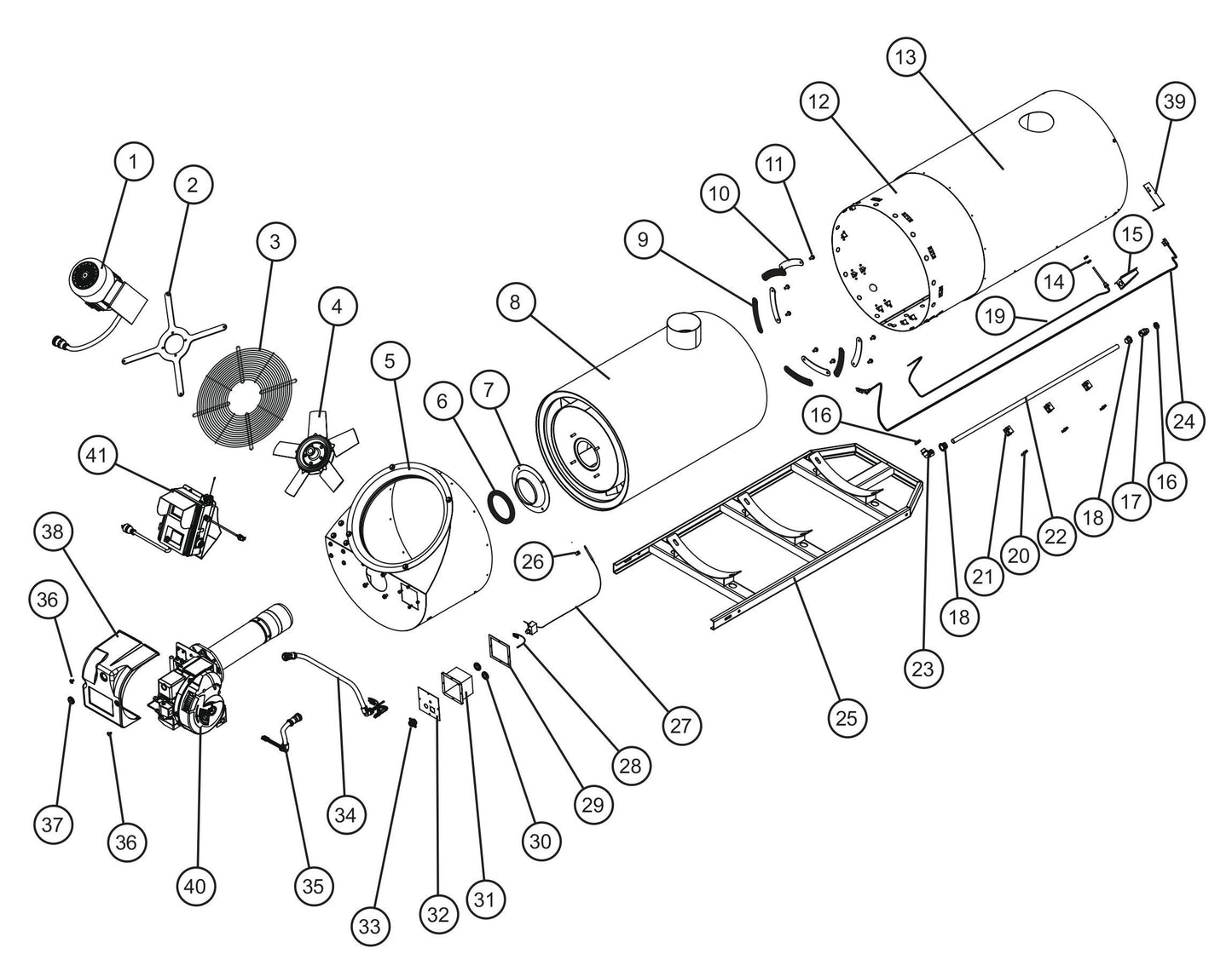 MH500iQ Heating Unit Assembly Parts for MAXI-HEAT MH500iQ (0001MH16 TO 9999MH16) by allmand