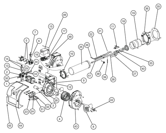 MH500iQ Burner Assembly Parts for MAXI-HEAT MH500iQ (0001MH16 TO 9999MH16) by allmand