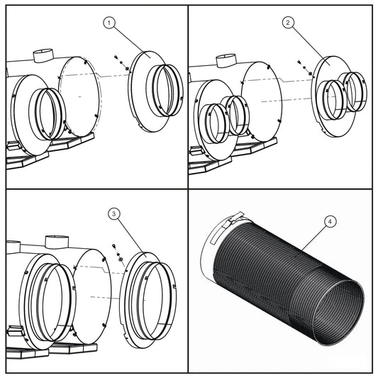 MH500iQ Strap and Clamp Ducting Group Assembly Parts for MAXI-HEAT MH500iQ (0001MH16 TO 9999MH16) by allmand