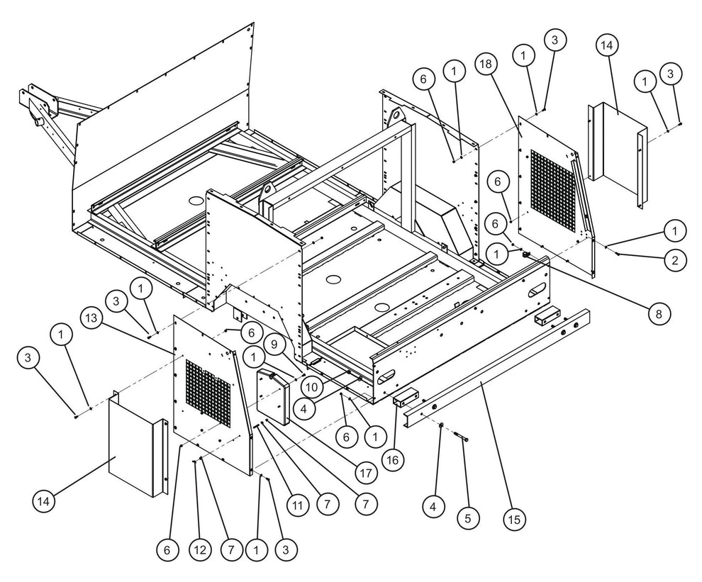 Trailer Base Group (3 of 5) Assembly Parts for MAXI-HEAT MH500iQ (0001MH16 TO 9999MH16) by allmand