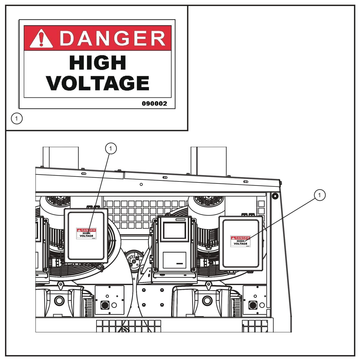 MH500iQ Junction Box Decals Assembly Parts for MAXI-HEAT MH500iQ (0001MH16 TO 9999MH16) by allmand