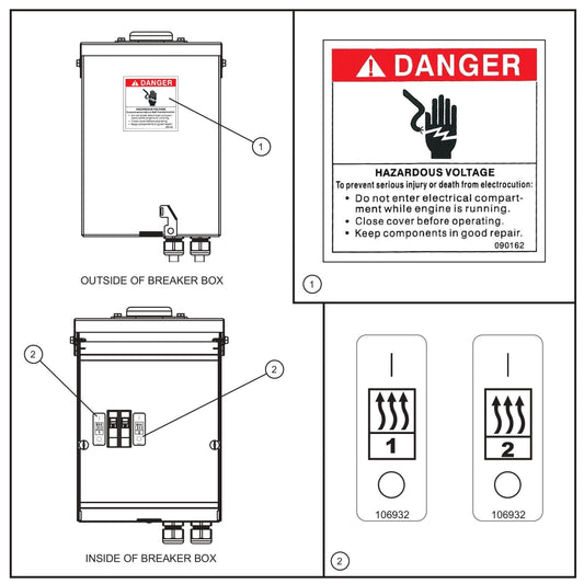 MH500iQ Breaker Box Decals Assembly Parts for MAXI-HEAT MH500iQ (0001MH16 TO 9999MH16) by allmand