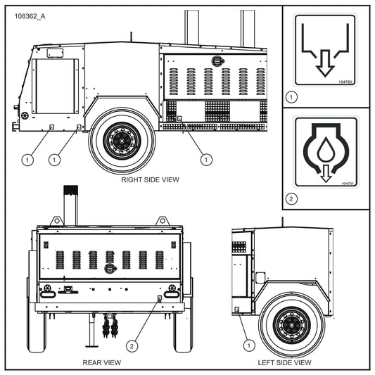 MH500iQ FCS Decals Assembly Parts for MAXI-HEAT MH500iQ (0001MH16 TO 9999MH16) by allmand
