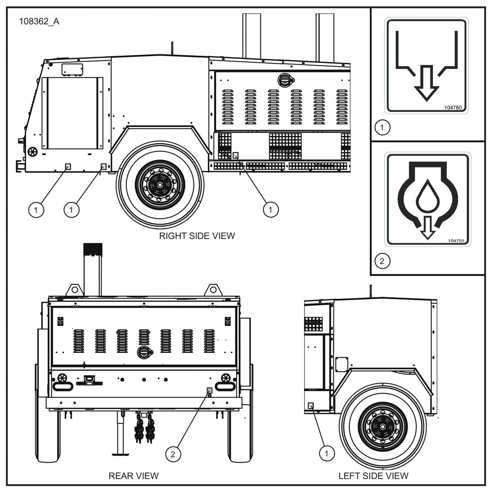 MH500iQ FCS Decals Assembly Parts for MAXI-HEAT MH500iQ (0001MH16 TO 9999MH16) by allmand