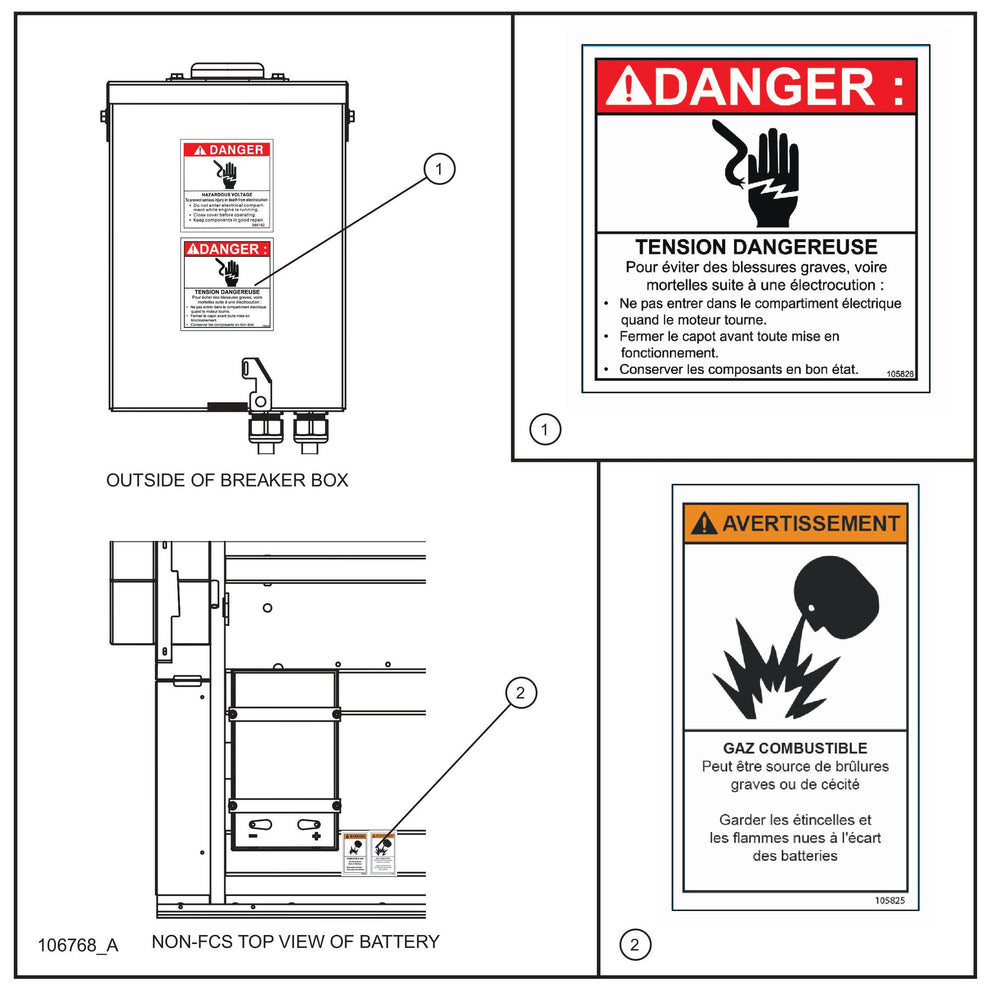 MH500iQ CSA Breaker Box and Battery Decals Assembly Parts for MAXI-HEAT MH500iQ (0001MH16 TO 9999MH16) by allmand