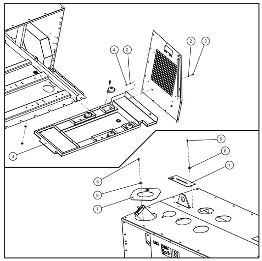 FCS Containment Tray Install Group (2 of 3) Assembly Parts for MAXI-HEAT MH500iQ (0001MH16 TO 9999MH16) by allmand