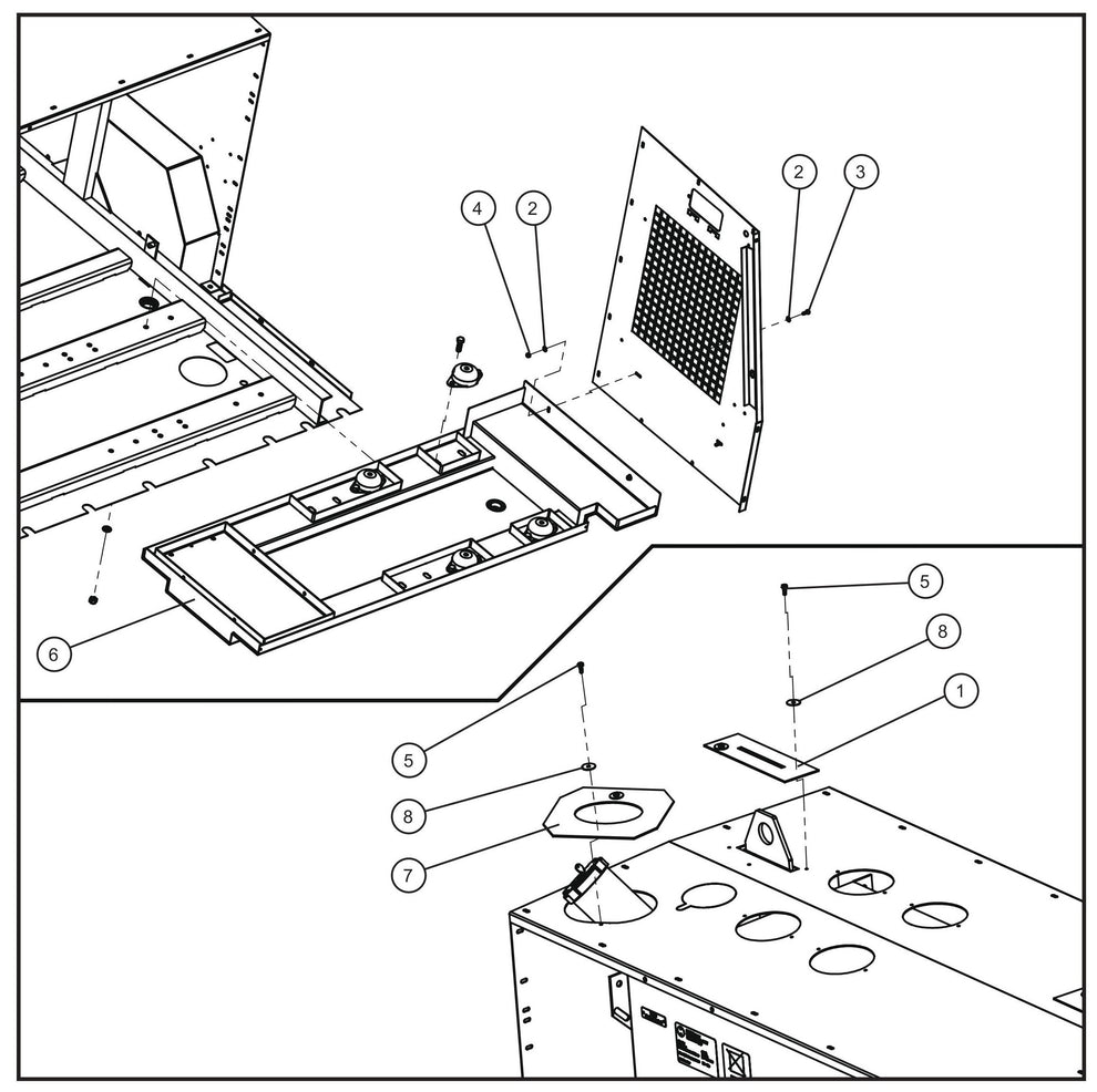 FCS Containment Tray Install Group (2 of 3) Assembly Parts for MAXI-HEAT MH500iQ (0001MH16 TO 9999MH16) by allmand