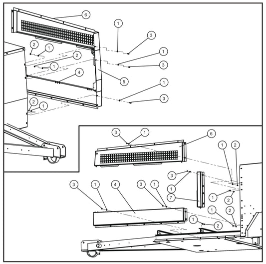 Left Door Group (1 of 3) Assembly Parts for MAXI-HEAT MH500iQ (0001MH16 TO 9999MH16) by allmand
