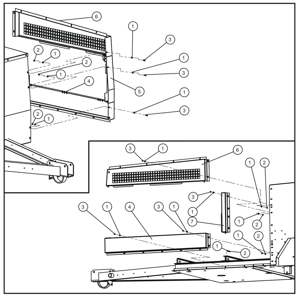 Left Door Group (1 of 3) Assembly Parts for MAXI-HEAT MH500iQ (0001MH16 TO 9999MH16) by allmand