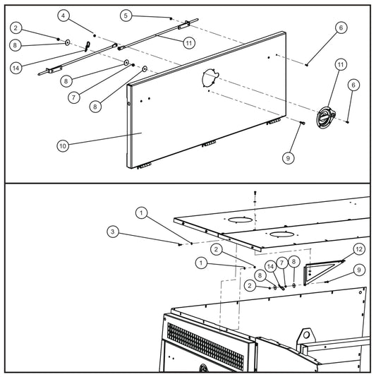 Left Door Group (2 of 3) Assembly Parts for MAXI-HEAT MH500iQ (0001MH16 TO 9999MH16) by allmand