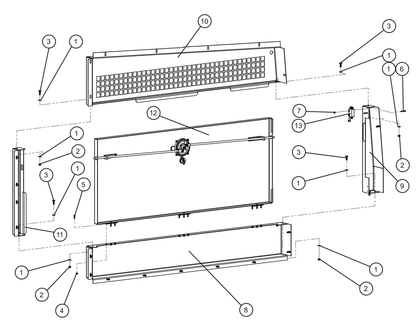 Left Door Group (3 of 3) Assembly Parts for MAXI-HEAT MH500iQ (0001MH16 TO 9999MH16) by allmand